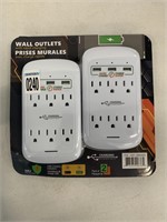 2 PACK WALL OUTLETS WITH RAPID CHARGING
