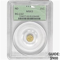 ND Round California Gold Quarter PCGS MS63 BG-222