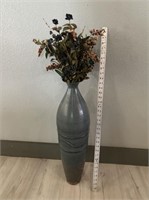 Metal Vase w/Greenery & Berries