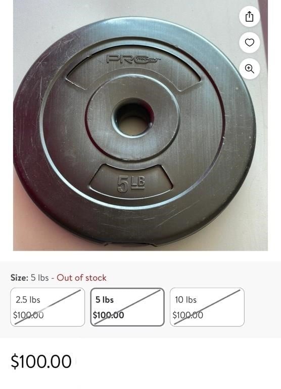 $100.00 Pro Strength Weight Plates