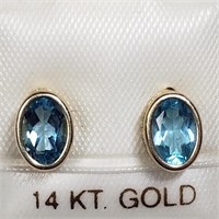 $240 14K Blue Topaz Earrings