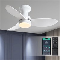 Low Profile Flush Mount Ceiling Fans with Lights