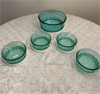 Arc France green bowls with lids