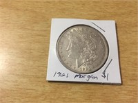 1921 SILVER MORGAN Dollar in Case