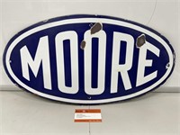 Original MOORE Enamel Sign - 610 x 320