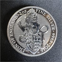 2016 GB 2 oz Silver Queen's Beasts The Lion