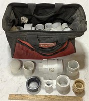 Craftsman tool bag w/PVC pipe fittings