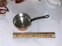 copper saucepan new in plastic