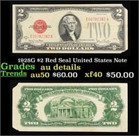1928G $2 Red Seal United States Note Grades AU Det
