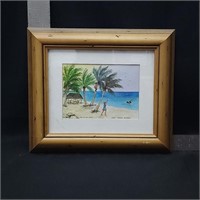 Day at the Beach print signed Cavell Egdden-Serran