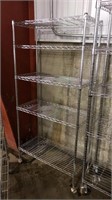 5 TIER 5 FOOT METAL SHELF ON WHEELS