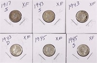 Mercury Dimes (6)