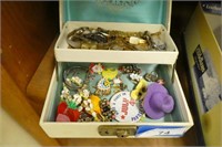 Jewelry box with watches and costume jewelry