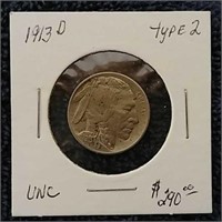 1913- D Buffalo Nickel