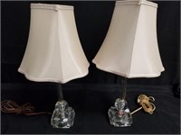 PAIR OF CLEAR BASED LAMPS