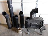 Cast Iron Wood Burning Stove With Stove Pipe