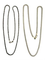 2 Interesting Link Sterling Chain Necklaces