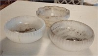 Vintage milk glass planters-bowls