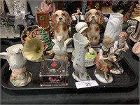 Dog Bookends, Music Boxes, Figurines.