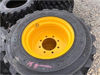 QTY 4-12-16.5 Tires on Wheels for NH/JD/CAT