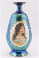 Art Nouveau Iridescent Portrait Vase