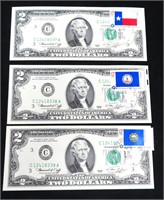 (3) Consecutively #d Bicentennial $2 FRN with