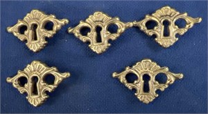 (5) Keeler Brass Co. Keyhole Covers, Drive in, 2