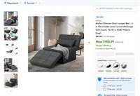 E5081  Ainfox Ottoman Chair Lounger Bed, 73.23'' x