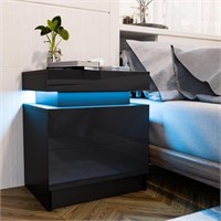 E5082  WOODYHOME LED Nightstand, 20.5 x 17.7 x 13.