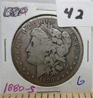 1880-S Morgan silver dollar