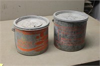 (2) Vintage Old Pal Steel Minnow Buckets
