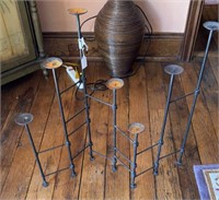 Metal standing candle holder