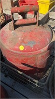 Metal gas can and basket
