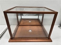 Wood & Glass Mirrored Back Display Case