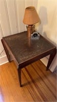 Antique Art Deco Square side table with a small