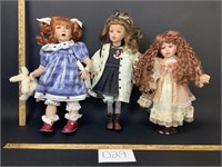 Lot of 3 Porcelain Dolls - See Description
