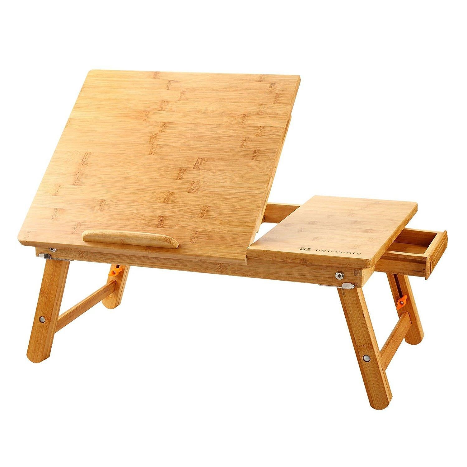 Laptop Desk Nnewvante Bamboo Bed Tray Adjustable F