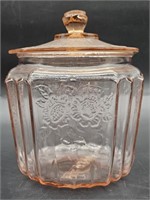 Pink Depression Glass Canister