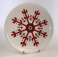 Longaberger Red Snowflake plate