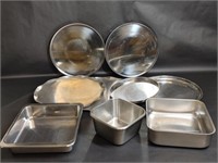 Stainless Steel Cafeteria Style Square Round Pans