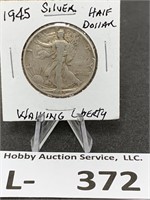 Silver Walking Liberty Half Dollar 1945