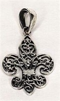 Fleur De Lis Pendant Sterling Silver NEW