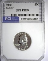 1962 Quarter PCI PR-69 CAMEO LISTS FOR $120