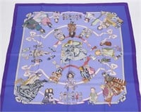 Hermes, "Hello Dolly" Silk Scarf in Violet