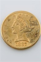 US $5 Liberty Coin, 1887-S