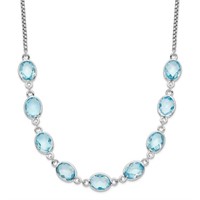 Sterling Silver Blue Topaz Contemporary Necklace