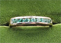 Sterling Rose Gold Color Emerald Ring Sz 9