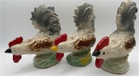 Set of 3 Ceramic Chickens