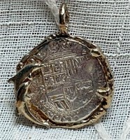 Silver Atocha Treasure Galleon Coin, Gold Double
