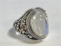 925 Silver Moonstone Ring Size 7 1/2